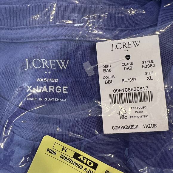 NWT J. Crew Men's Bistro Blue/Purple Washed Jersey Tee - Picture 7 of 9